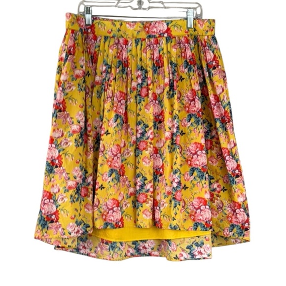 J Crew Floral High Low Cotton Skirt Size 16 - Picture 1 of 6